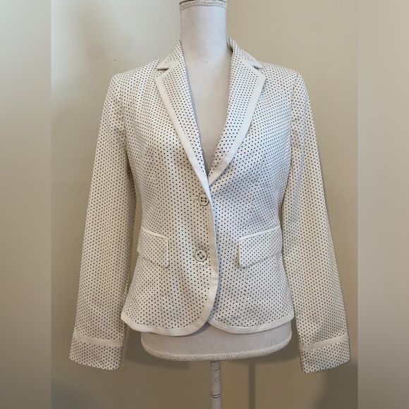 New York and Company Cotton & Silk Polka Dot Patterned Blazer Sz 6 NWT - Picture 8 of 8